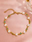 Fashion Four Big Beads Imitation Pearl Rice Bead Flower Bracelet