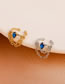 Fashion Gold Color C-shaped Ear Clip With Copper Inlaid Zirconium Chain