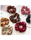 Fashion Red Wine Leather Pleated Hair Tie