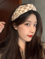 Fashion Coffee Color Fabric Knotted Checkered Letter Headband