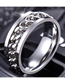 Fashion Silver Titanium Steel Chain Geometric Ring