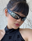 Fashion Bright Black And White Water Resin Geometric Width Sunglasses