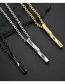 Fashion Black + Pl004 3 * 60 + 5cm Titanium Steel Spiral Straight Necklace