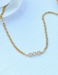Fashion Gold Titanium Steel Inlaid Zircon Girl Love Necklace Real Gold Plate