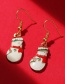 Fashion Snowman 2 Alloy Dropper Christmas Series Earrings