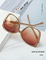 Fashion Red Bean Paste/red To Gray Pc Square Sunglasses