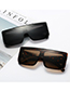 Fashion Bright Black/full Gray Large Square Frame Sunglasses