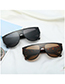 Fashion Bright Black/full Gray Large Frame Wide Leg Rice Stud Sunglasses