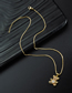 Fashion Color Copper Inlaid Zirconium Love Bear Necklace