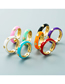 Fashion White Copper And Gold-plated Oil Drip Open Ring