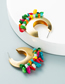Fashion Color Alloy Geometric C-shaped Earrings