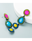 Fashion Diamond Geometric Drop-shaped Color Diamond Earrings