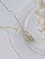 Fashion Gold Color Titanium Steel White Shell Flower Ot Buckle Necklace