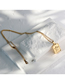 Fashion Gold Color Titanium Steel Angel Square Necklace