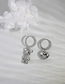 Fashion Silver Color Titanium Steel Love Bear Earrings