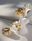 Fashion Gold Color Titanium Steel Gold-plated Shell Ring