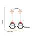 Fashion Penguin Christmas Alloy Drop Oil Star Penguin Earrings