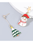 Fashion Christmas Tree Snowman Christmas Alloy Oil Drop Diamond Christmas Tree Snowman Earrings