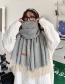 Fashion Light Gray Dotted Leaf Printed Flow Snap Scarf  Fleemere