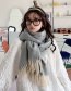 Fashion Coffee Color Dotted Leaf Printed Flow Snap Scarf  Fleemere