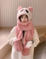 Fashion Pink Plus Velvet Embroidery Panda Scarf Gloves Three-piece Set