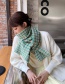 Fashion Treasure Red Knitted Grid Wide Scarf  Fleemere