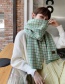Fashion Light Green Knitted Grid Wide Scarf  Fleemere