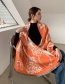 Fashion Orange Imitation Sheave Print Scarf  Fleemere