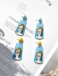 Fashion Yellow Earrings Geometric Cartoon Character Ear Studs