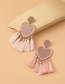 Fashion Red Peach Heart Tassel Stud Earrings