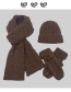 Fashion Brown Knitted Twist Scarf Glove Set