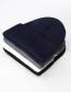 Fashion Navy Solid Color Knitted Pullover Hat