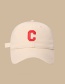 Fashion Beige Cotton C Standard Baseball Cap