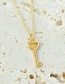 Fashion Gold Copper Key Love Necklace