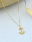 Fashion Gold Copper And Zircon Anchor Necklace