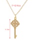 Fashion Gold Copper Inlaid Zircon Pattern Key Necklace