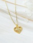 Fashion Gold Copper Inlaid Zircon Heart Necklace