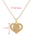 Fashion Gold Copper Inlaid Zircon Heart Necklace