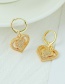 Fashion Gold Copper Inlaid Zircon Heart Earrings