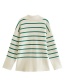 Fashion Green Loose Striped Sweater