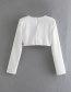 Fashion White Round Neck Short Long Sleeves