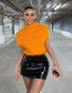 Fashion Orange Knitted Sleeveless Vest