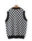 Fashion Green Checkerboard Knitted Vest