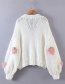 Fashion White Three-dimensional Strawberry Knitted Jacket