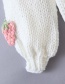 Fashion White Three-dimensional Strawberry Knitted Jacket
