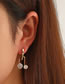 Fashion Gold Color Copper Inlaid Zirconium Geometric U-shaped Earrings