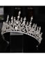 Fashion Silver Color Alloy Inlaid Rhinestone Geometric Crown