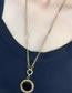 Fashion Gold Color Titanium Steel Black And White Medal Necklace