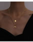 Fashion Gold Color Titanium Steel Geometric Crescent Multi-layer Necklace
