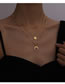 Fashion Gold Color Titanium Steel Geometric Crescent Multi-layer Necklace